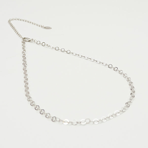 Choker elos círculos prateada
