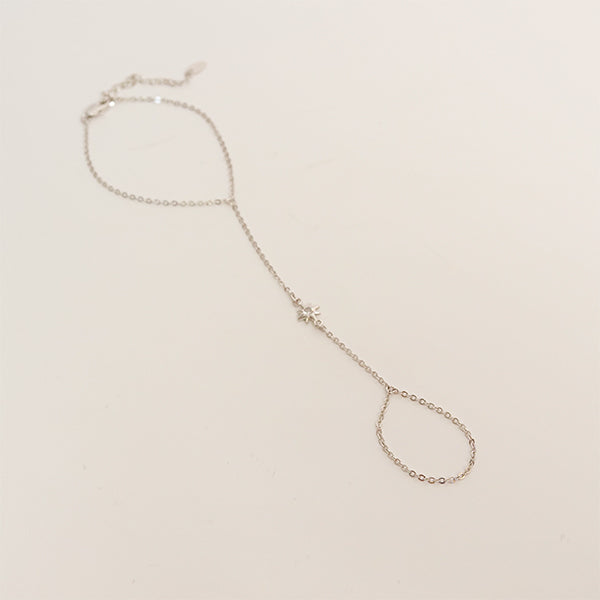 Hand Chain estrela prateado
