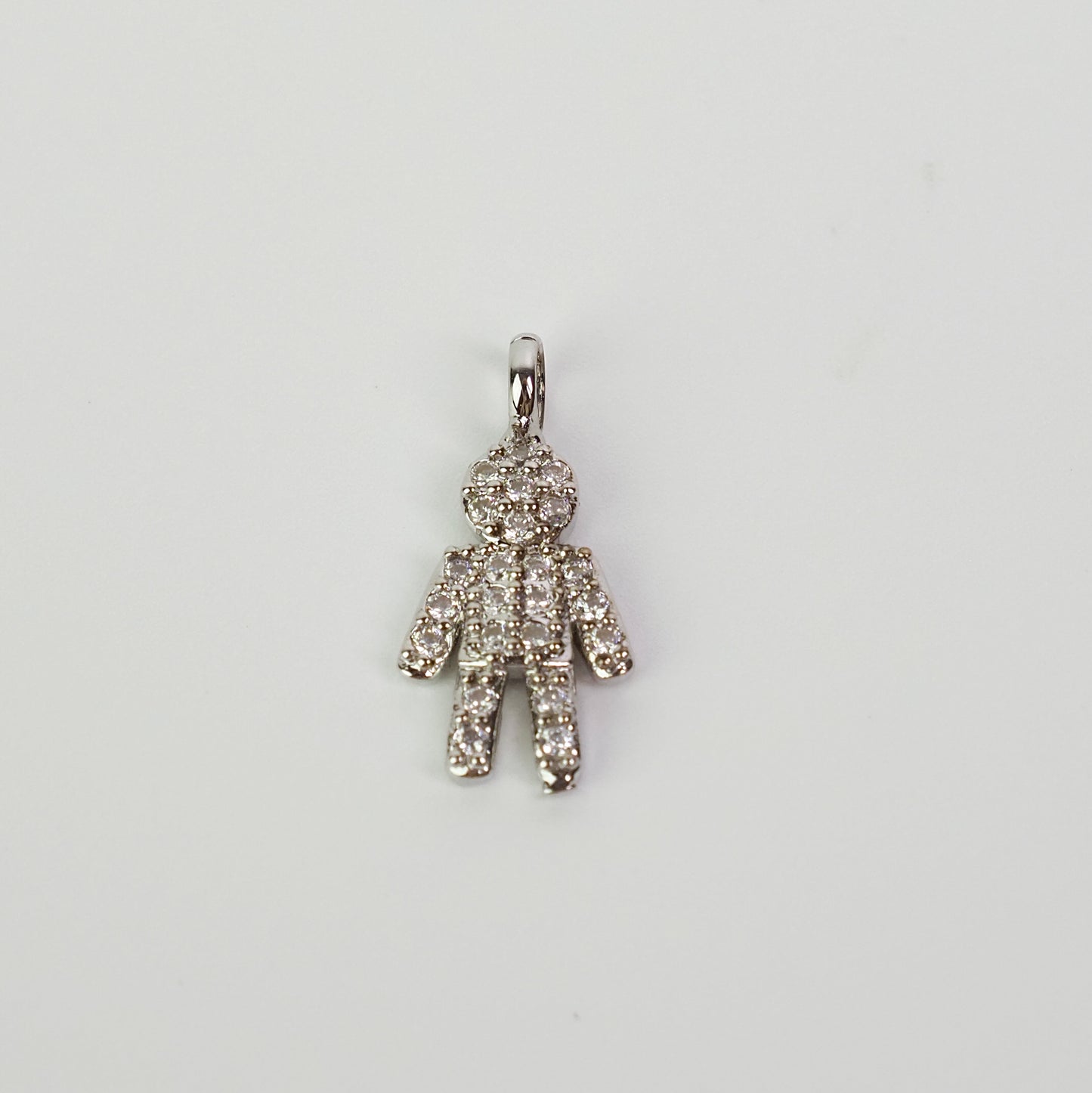 Charm menino zirconias prateado - margê atelier