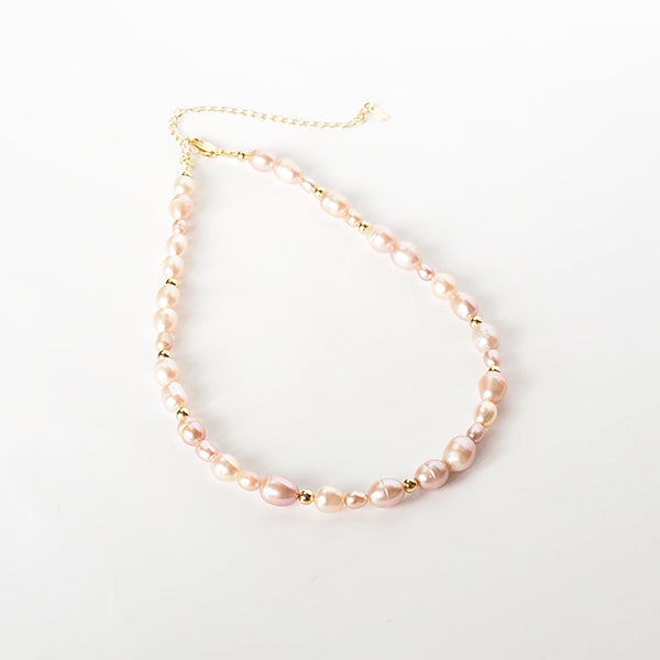 Choker perolas rosas