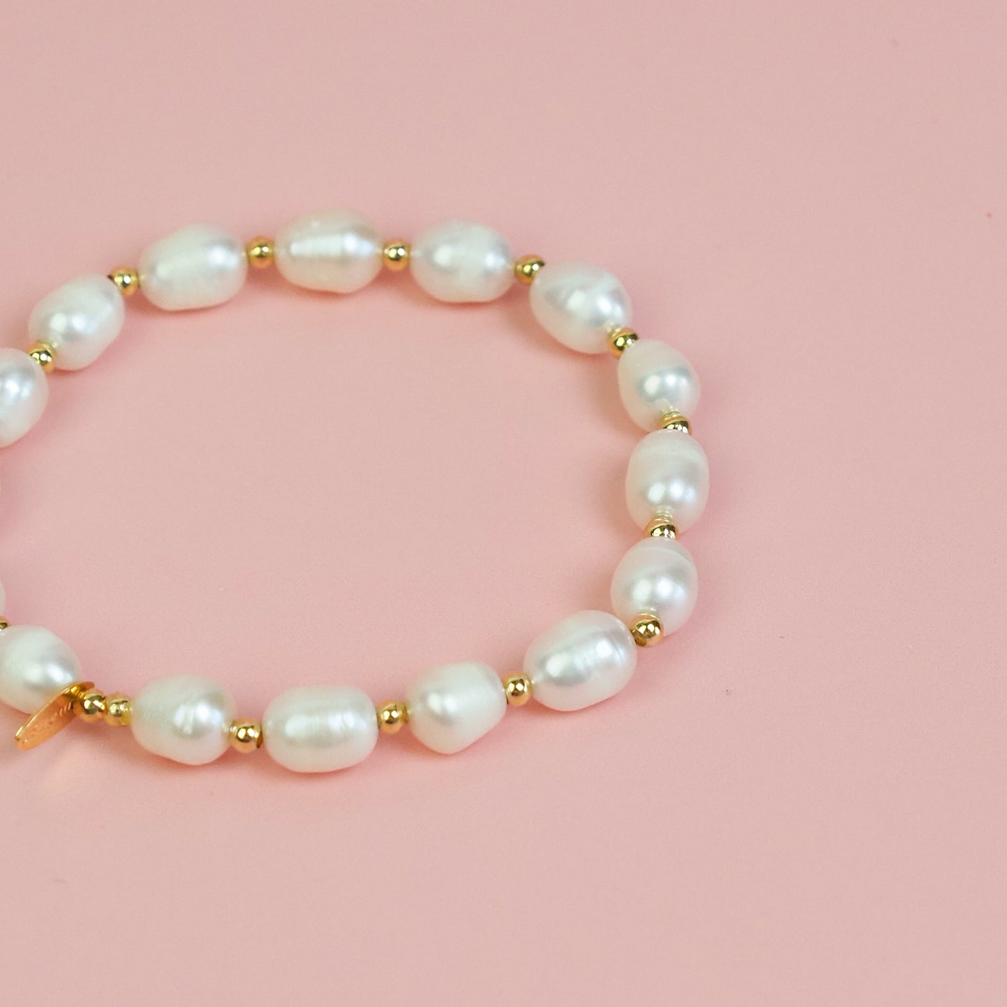 Pulseira pérola dourada