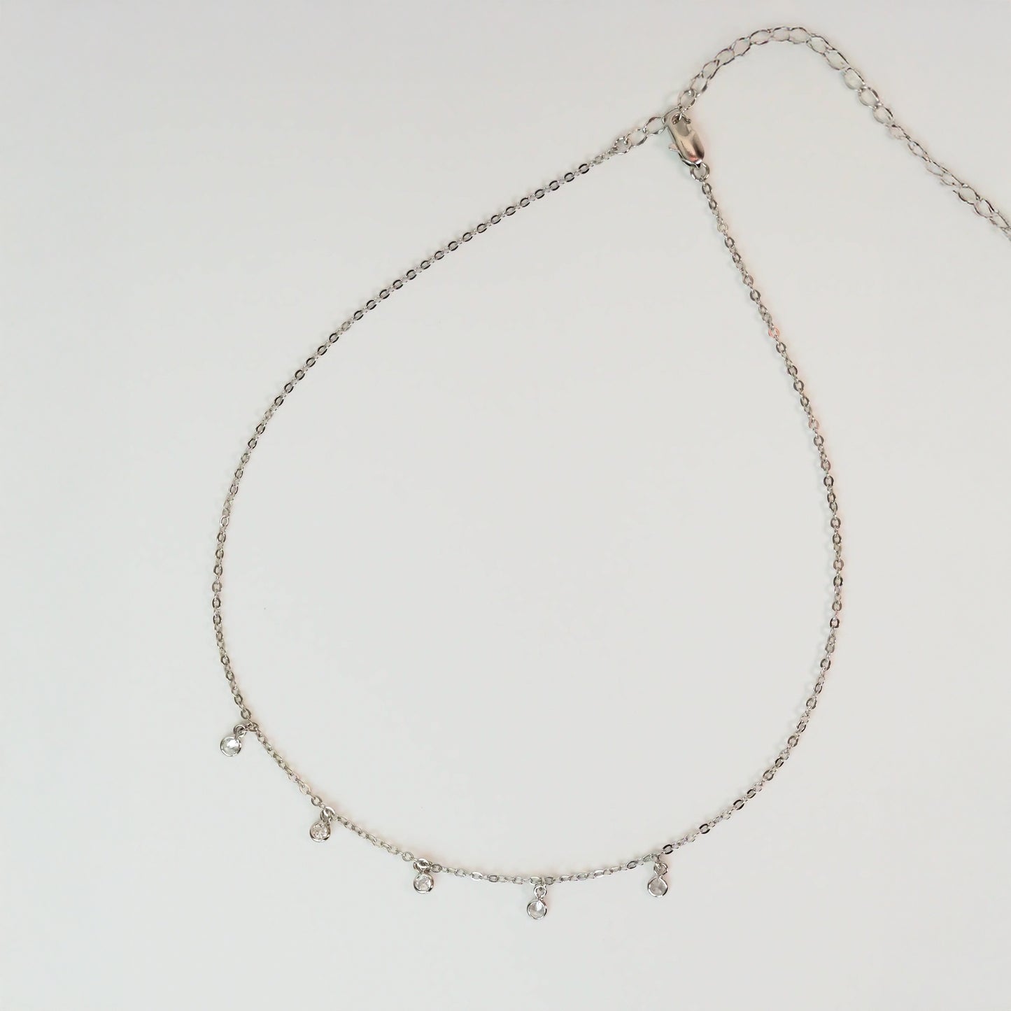 Choker luz zirconia prateado