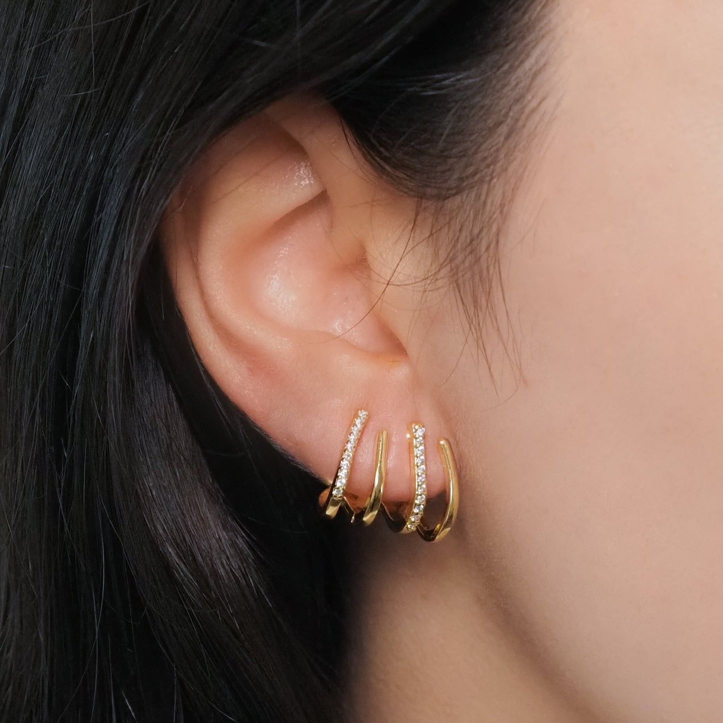 Brinco earcuff argolas dourado