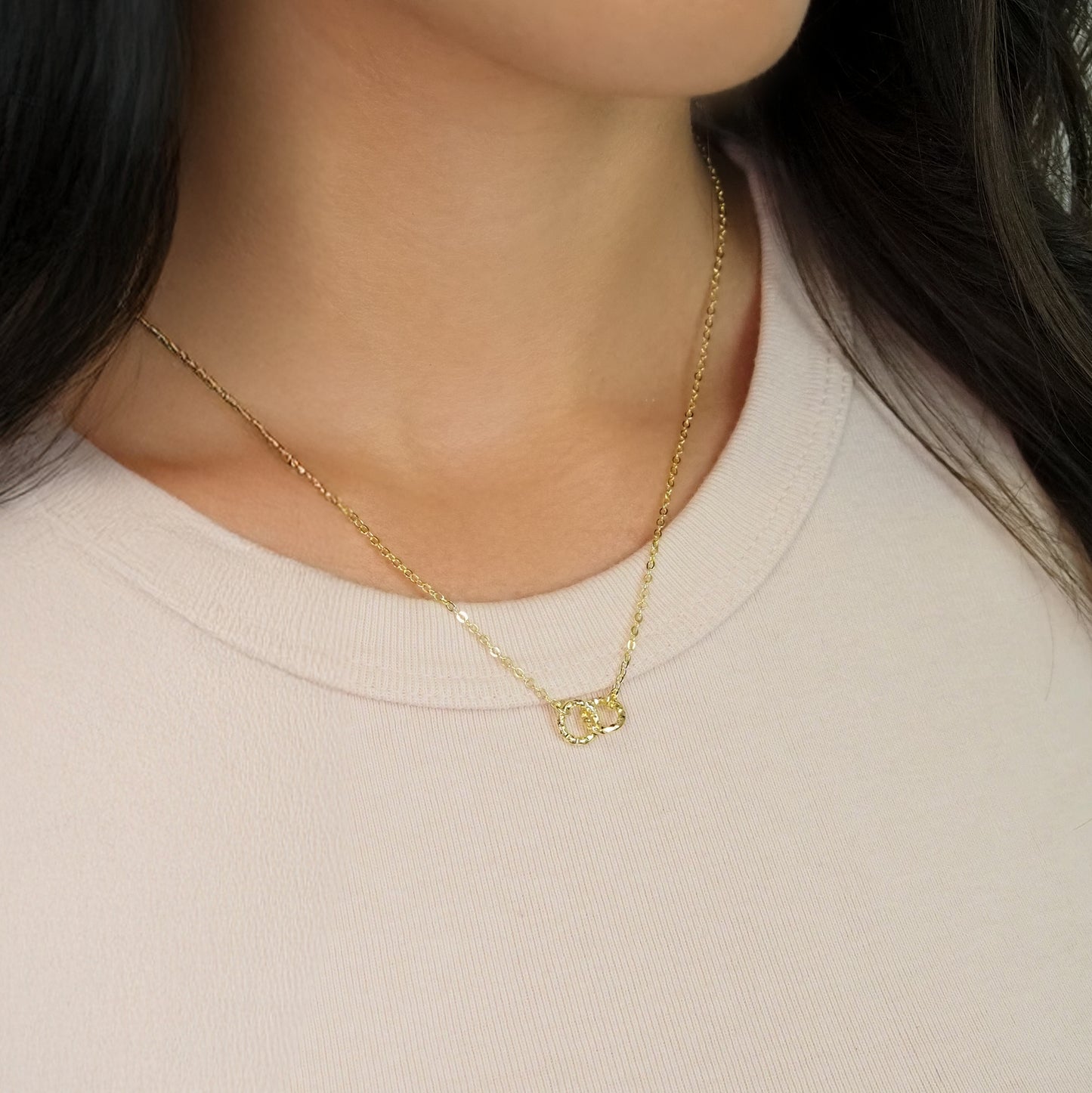 Kit colar e pulseira aliança dourado