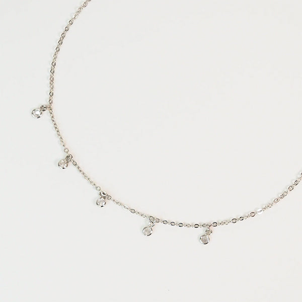 Choker luz zirconia prateado