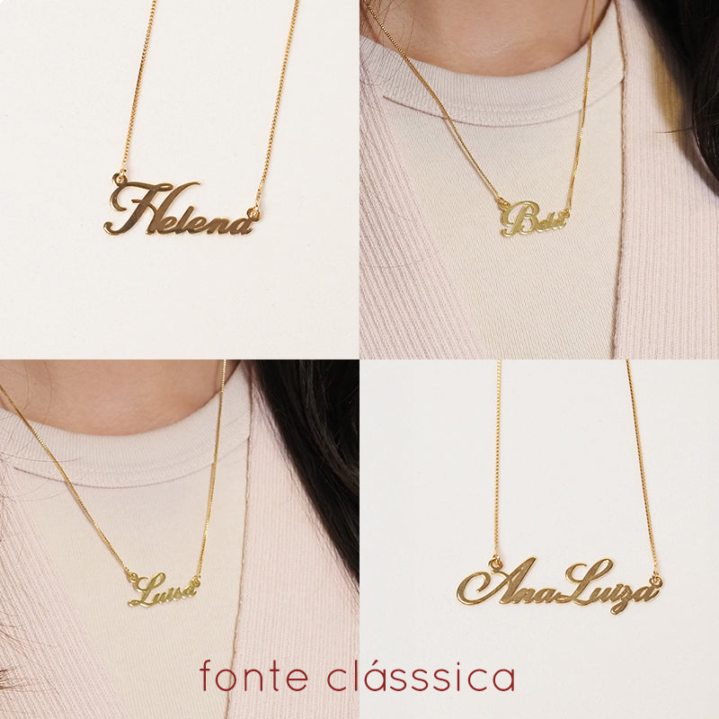 Colar Nome personalizado dourado
