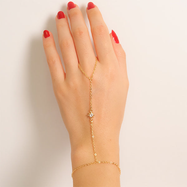 Hand Chain estrela dourado