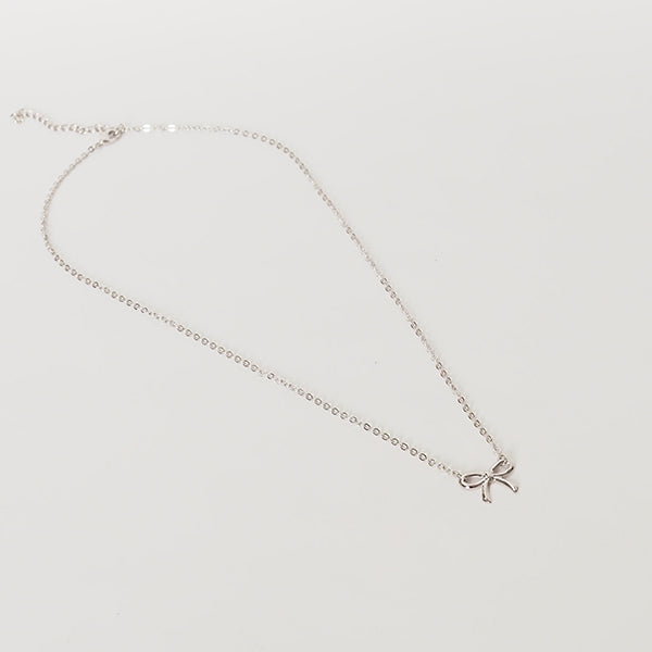 Colar laço prateado
