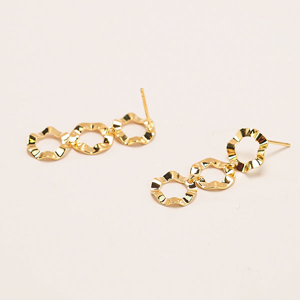 Brinco fio círculos dourado