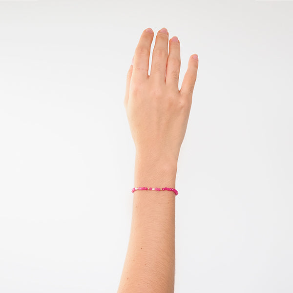 Pulseira pedras rosinha