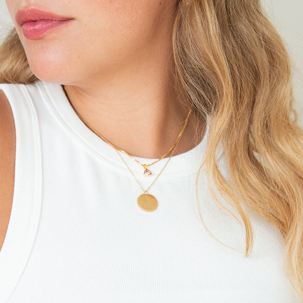 Colar triângulo zirconia rosa lilás - margê atelier