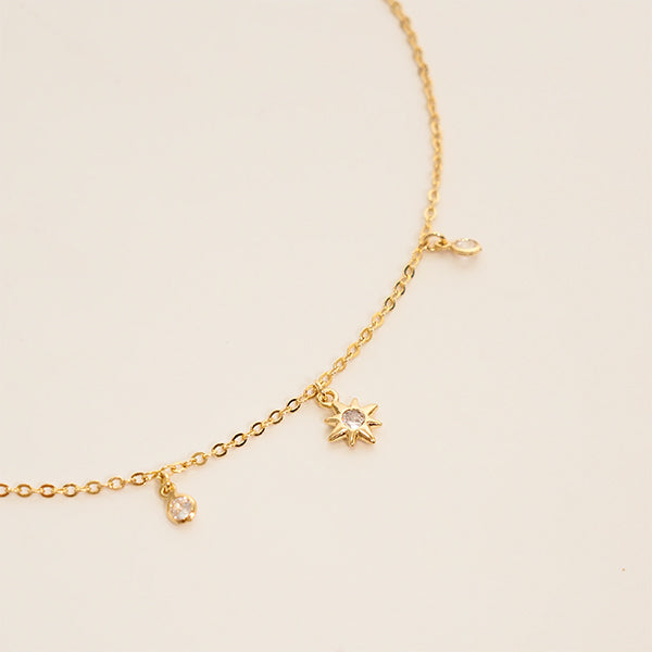 Colar estrela zirconia dourado - margê atelier