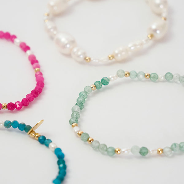 Pulseira pedras rosinha