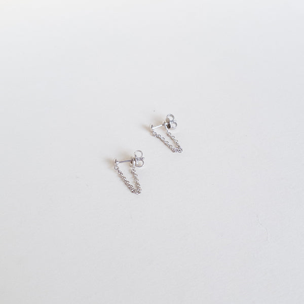 Brinco corrente prateado - margê atelier