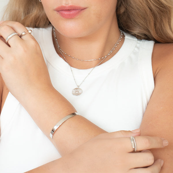Bracelete liso prateado