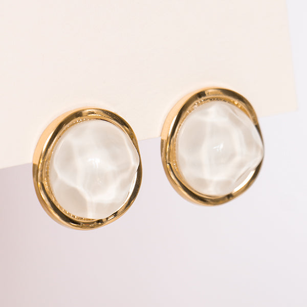 Brinco Bola Off White dourado