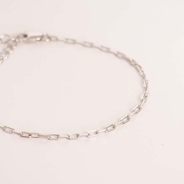 Pulseira elos fininha prateada