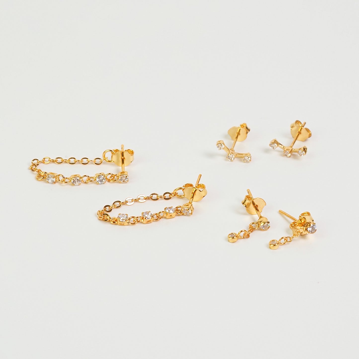 Kit zirconia corrente dourado - margê atelier