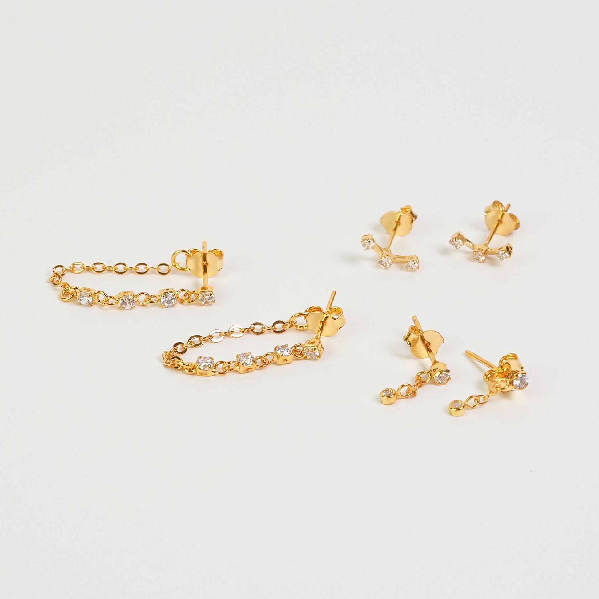 Kit zirconia corrente dourado - margê atelier