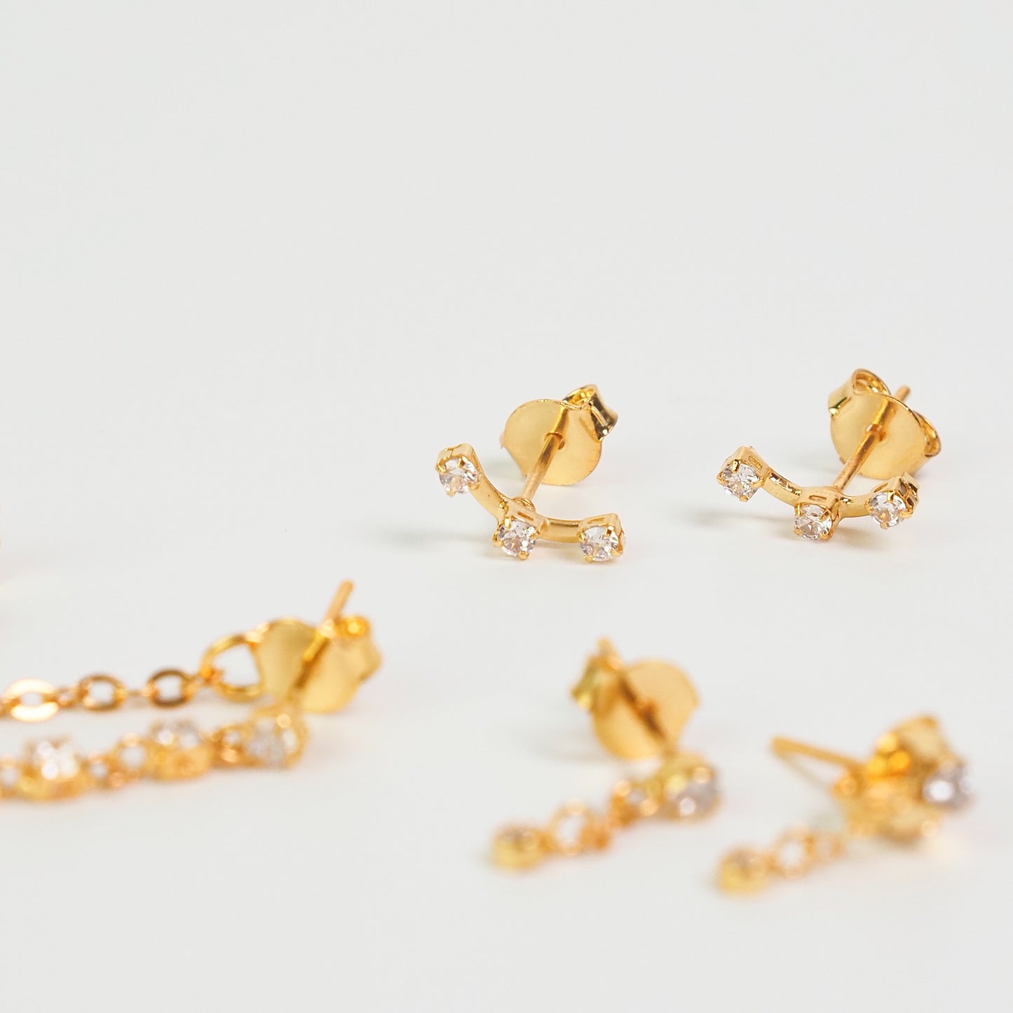 Kit zirconia corrente dourado - margê atelier