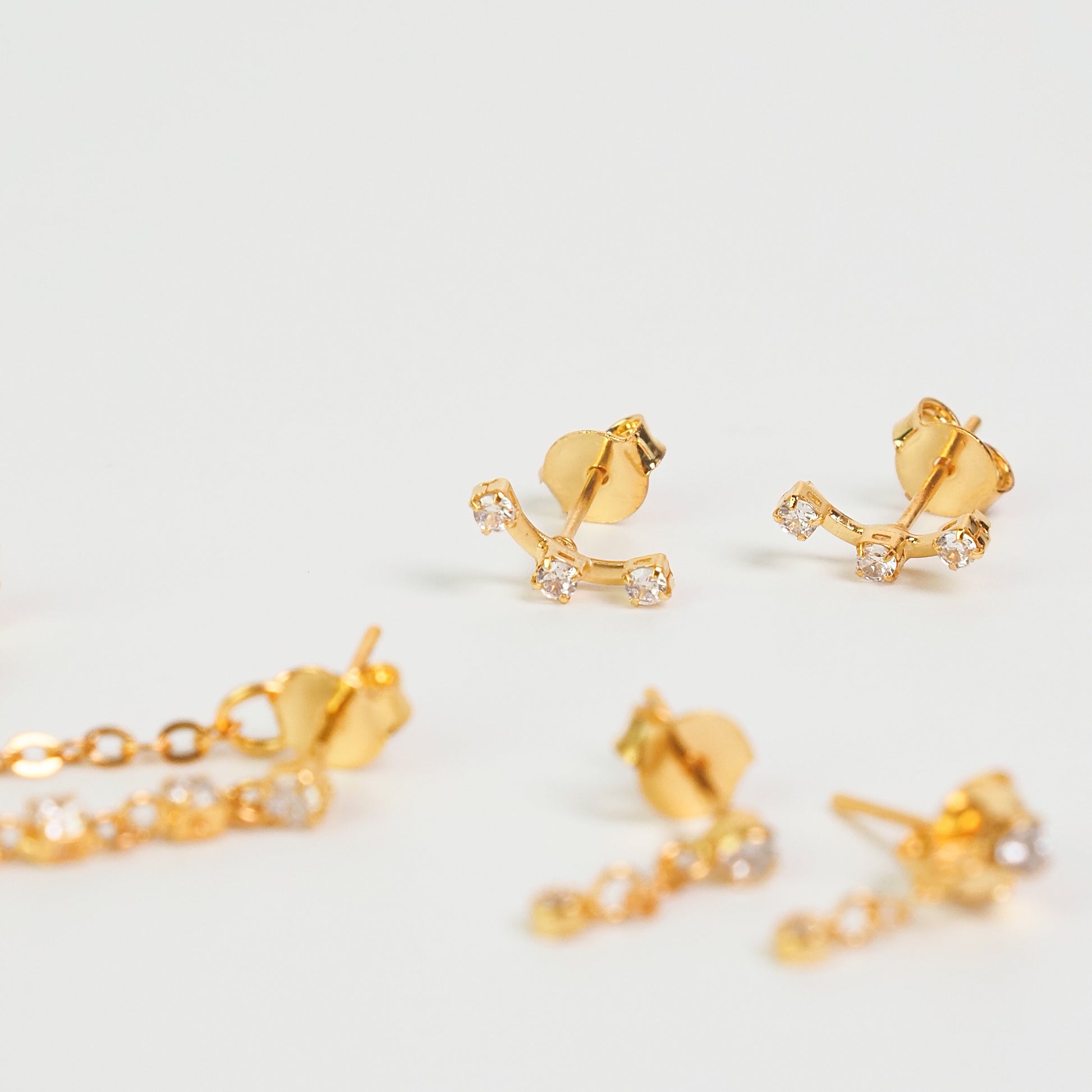 Kit zirconia corrente dourado - margê atelier