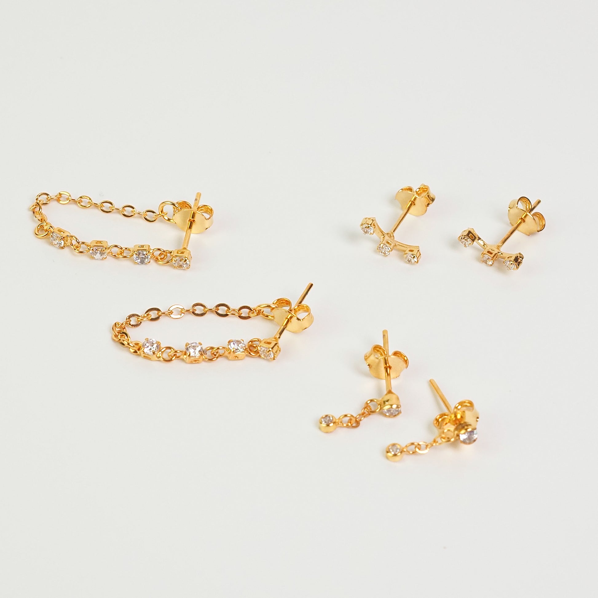 Kit zirconia corrente dourado - margê atelier