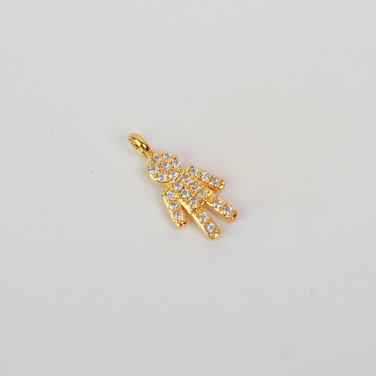 Charm menino zirconias dourado - margê atelier