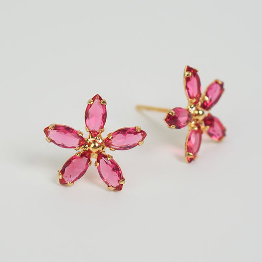 Brinco pétala rosa dourado - margê atelier
