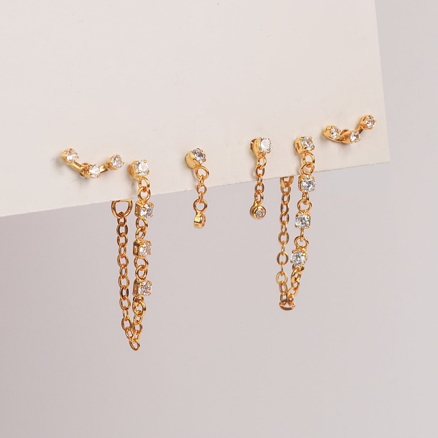 Kit zirconia corrente dourado - margê atelier