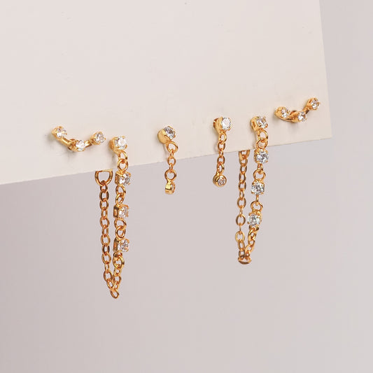 Kit zirconia corrente dourado - margê atelier