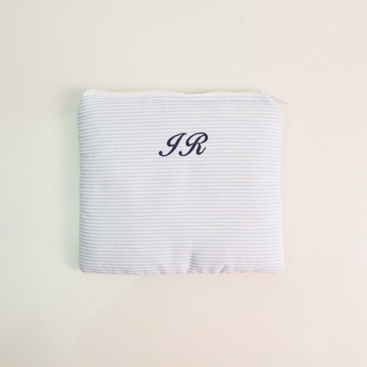 Necessaire Envelope Inicial Mini Listras azul - margê atelier