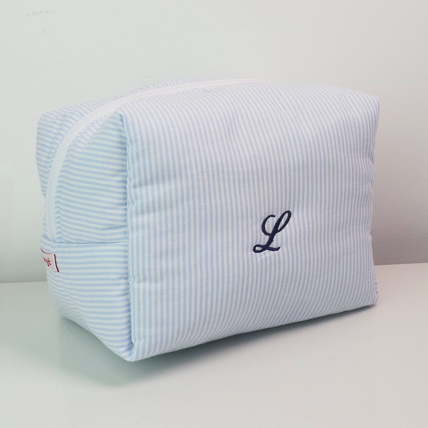 Necessaire Inicial Listras azul G - margê atelier