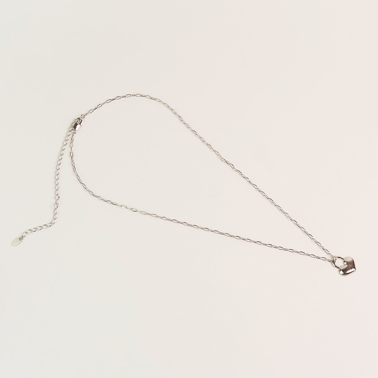 Colar coração cadeado inicial prateado - margê atelier