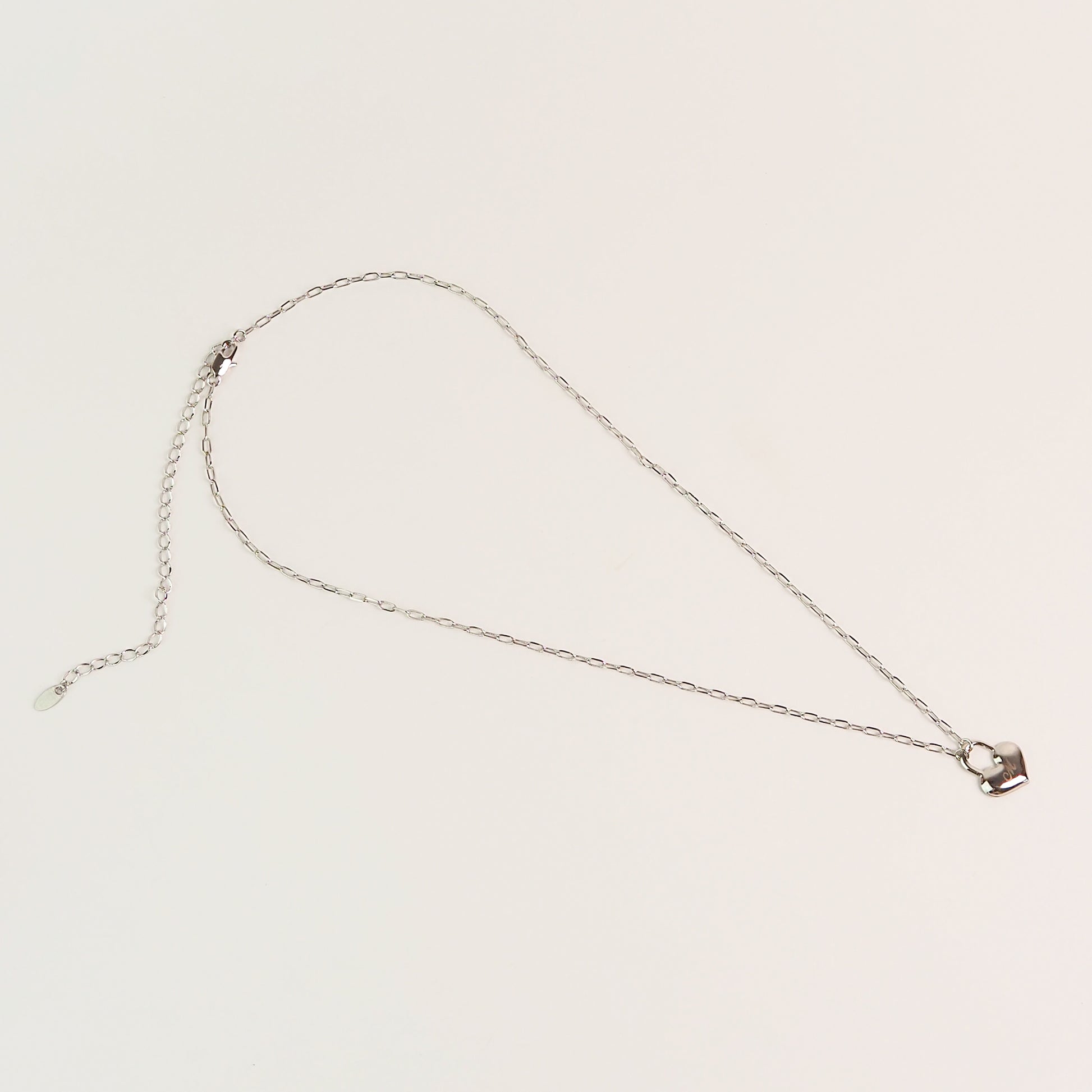 Colar coração cadeado inicial prateado - margê atelier