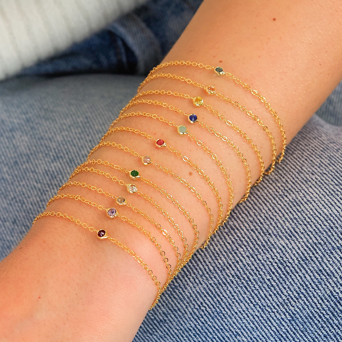 Pulseira Uma Zircônia Mês Aniversário
