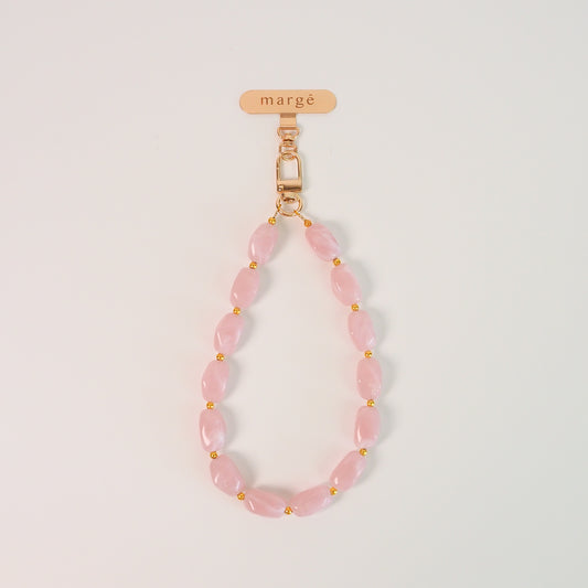 Alça de mão pedras rosa - margê atelier
