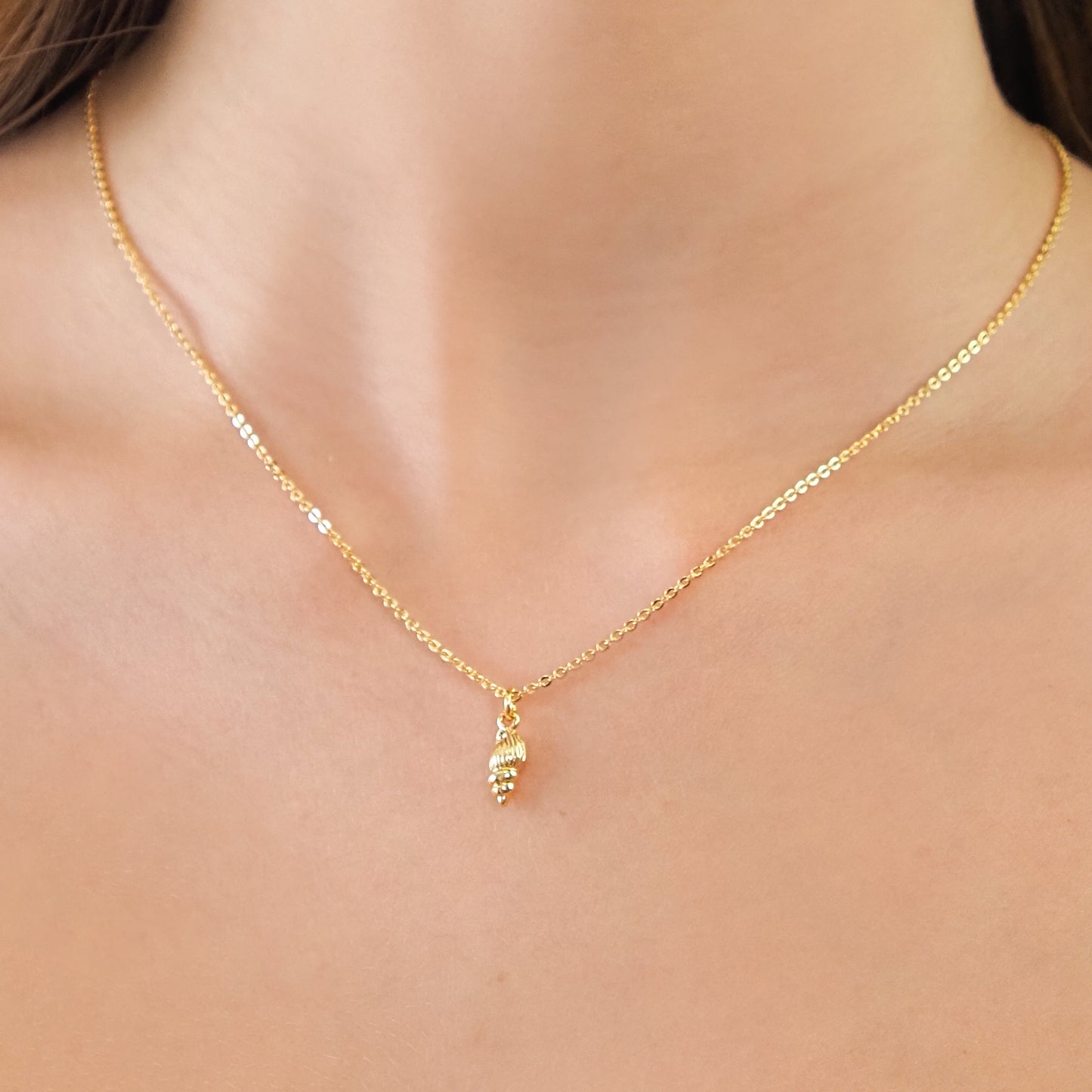 Colar concha dourado