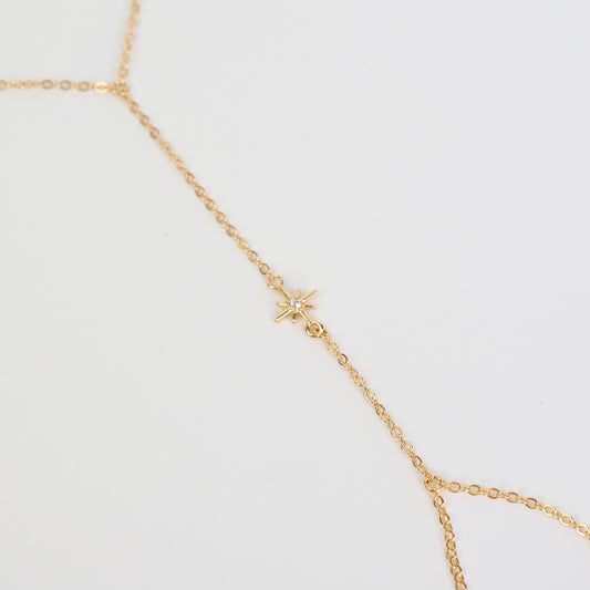Hand Chain estrela dourado - margê atelier