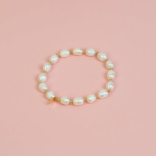 Pulseira pérola dourada