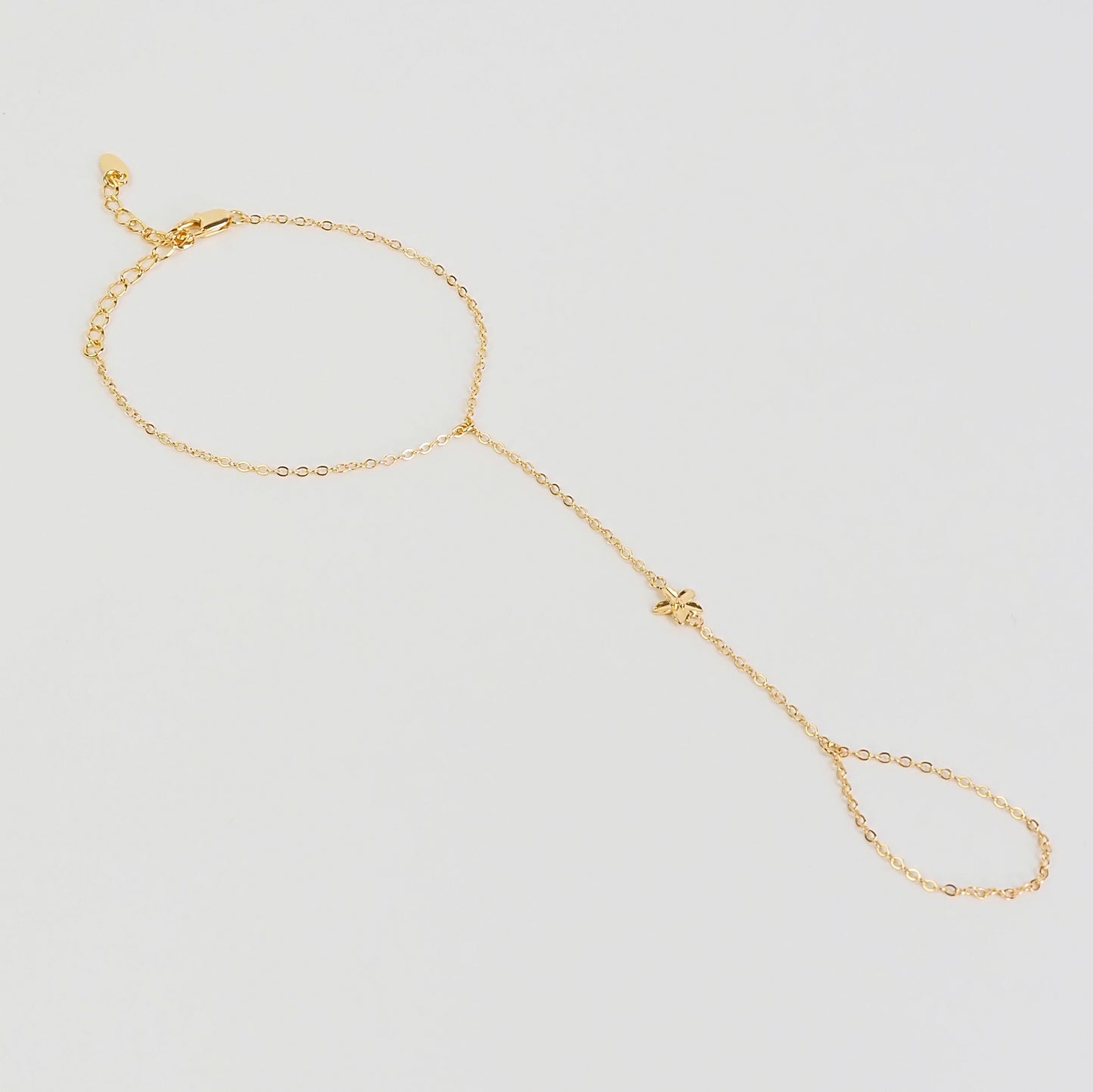 Hand Chain flor de hibisco dourado