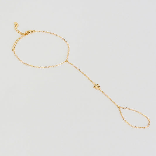 Handchain flor de hibisco dourado