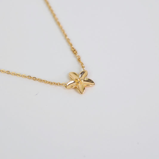 Colar flor de hibisco dourado