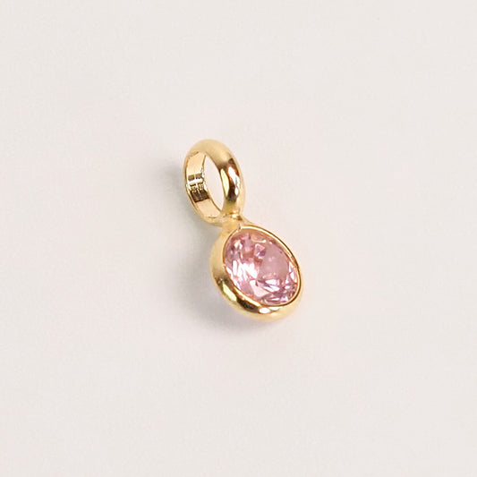 Charm zirconia rosa dourado