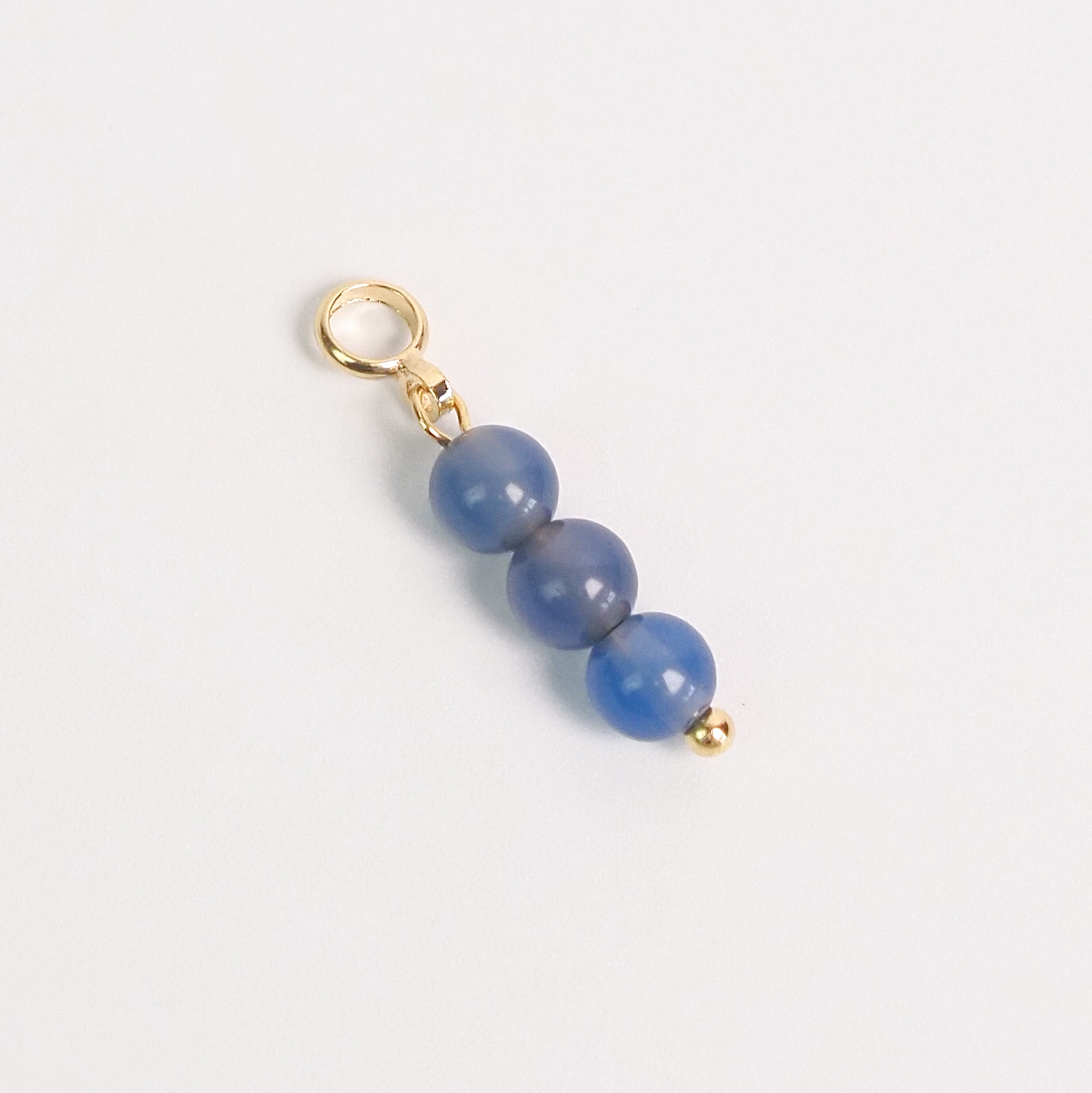 Charm ágata azul dourado
