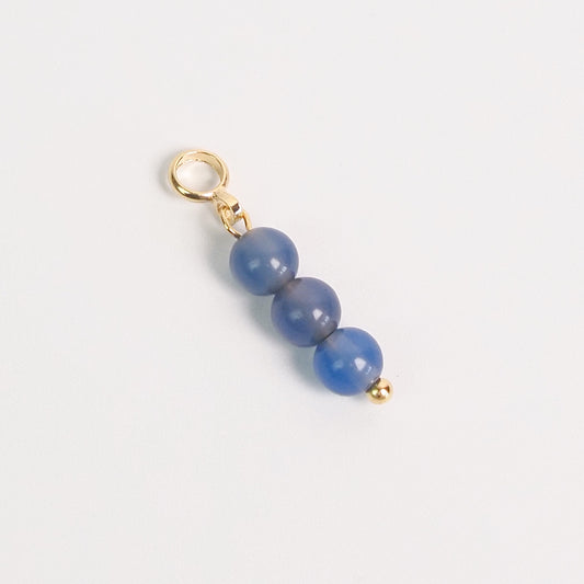 Charm ágata azul dourado