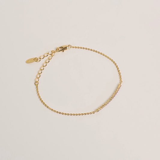 Pulseira arco zirconia dourado