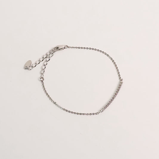 Pulseira arco zirconia prateada