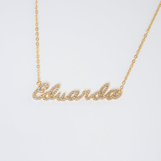 Colar nome personalizado zircononia dourado - margê atelier