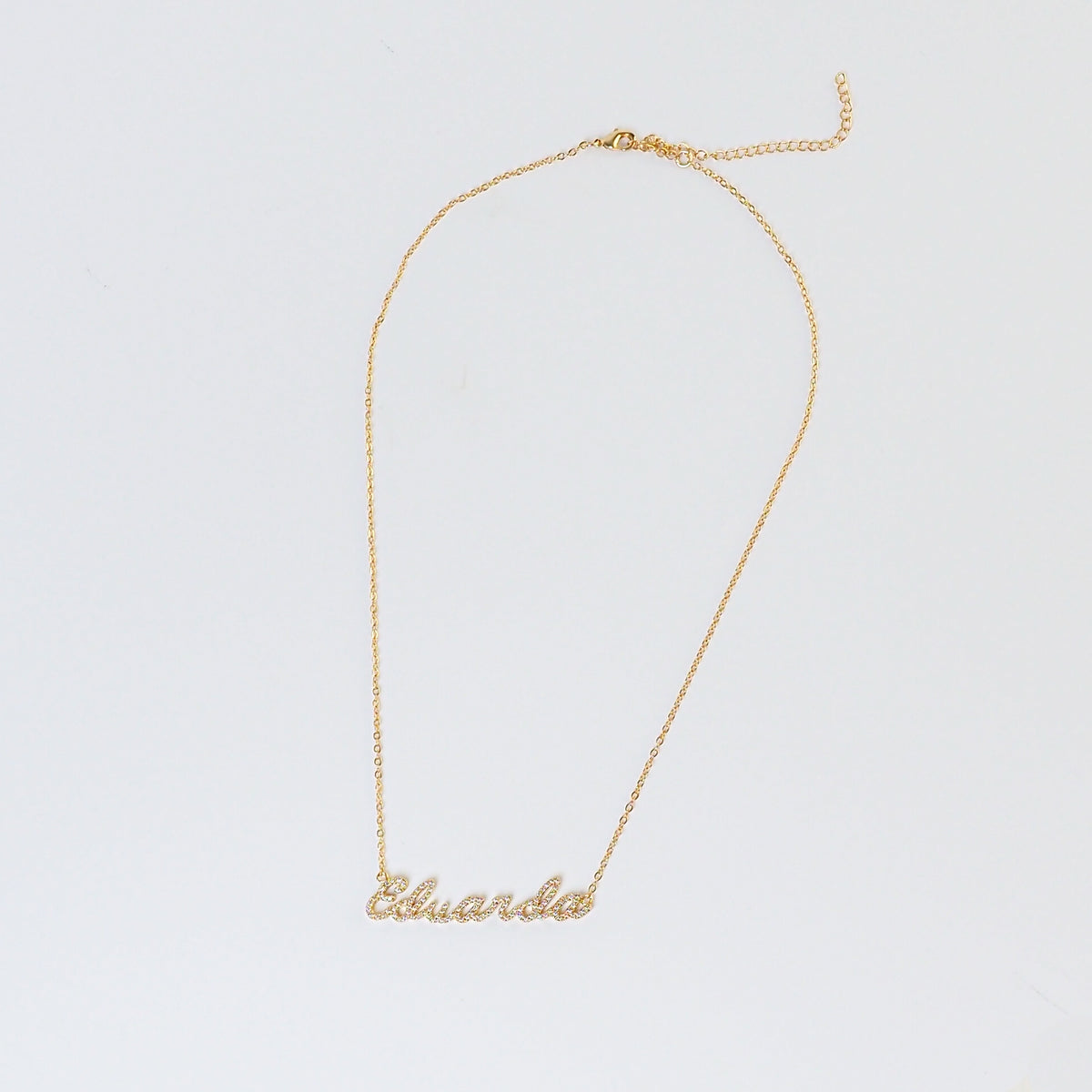Colar nome personalizado zircononia dourado