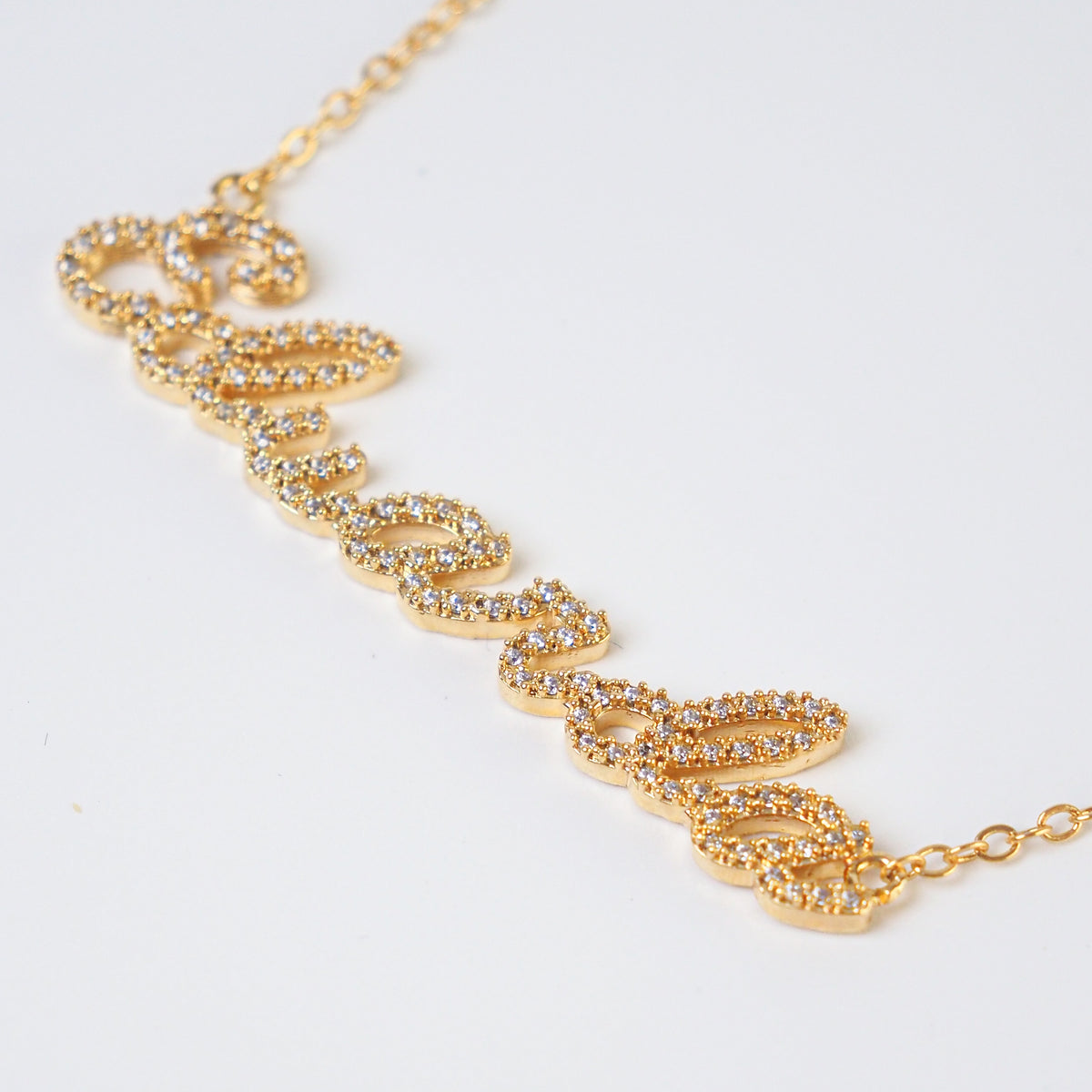 Colar nome personalizado zircononia dourado